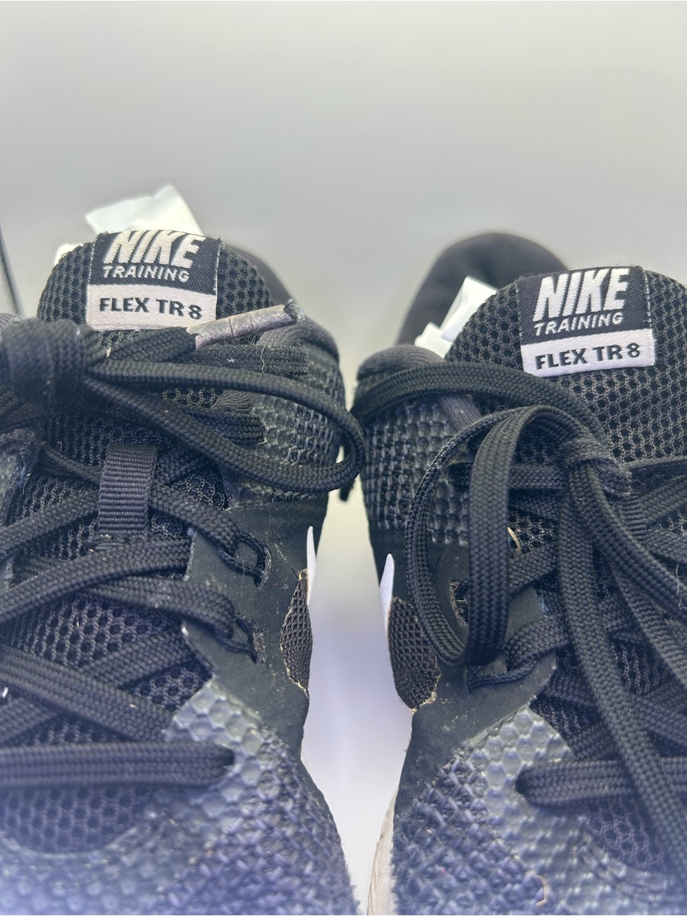 Nike Black and White Kids' Mesh Training Sneakers - Picture 3 of 8